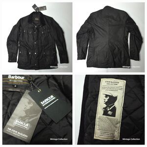 NEW Barbour International Steve McQueen Men's Black Waxed Cotton Duke Jacket S